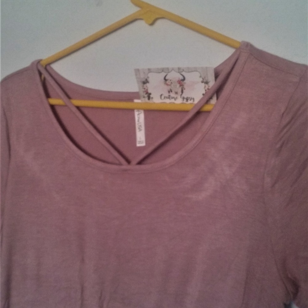 Blush Cross Neck Twist Front Top! - Picture 4 of 5